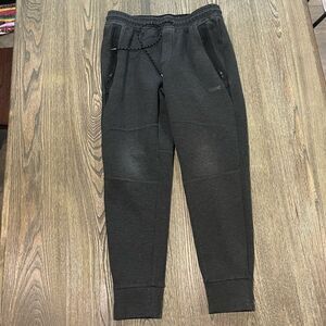 American Eagle Jogger Pants Mid Rise Elastic Waist Zipper Pockets Gray Size M